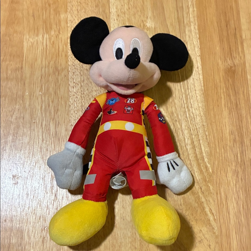 Disney Mickey Mouse Racing Plush - Red and Yellow